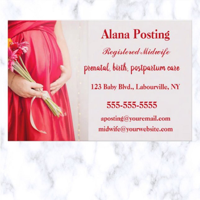 Editable Registered Midwife Business Card (Creator Uploaded)