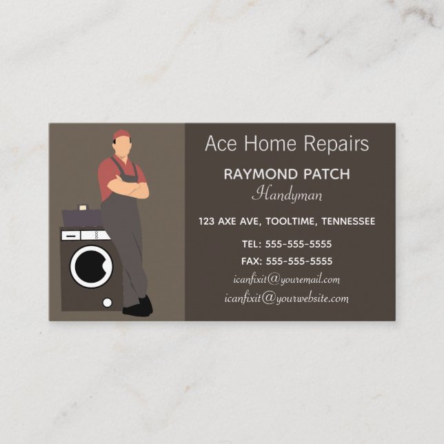Editable Repairman Business Card (Front)