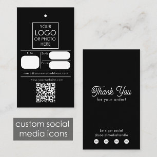 Editable Retail Price Tag Clothing Swing Tag Black