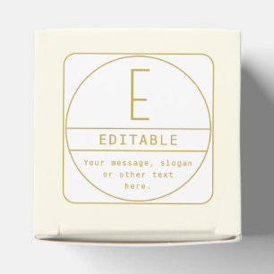 Editable Retro-modern Design Template Gold & White Favour Box