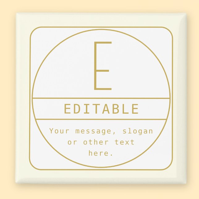 Editable Retro-modern Design Template Gold & White Magnet (Creator Uploaded)