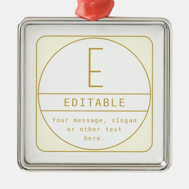 Editable Retro-modern Design Template Gold & White Metal Tree Decoration (Front)