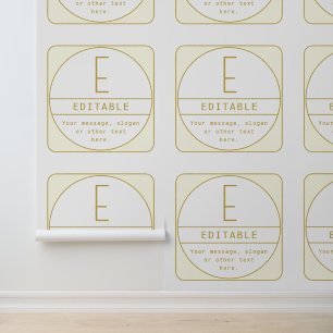 Editable Retro-modern Design Template Gold & White Wallpaper