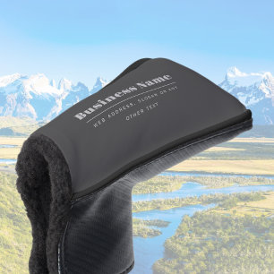 Editable Retro-Modern Text Template   Dark Grey  Golf Head Cover