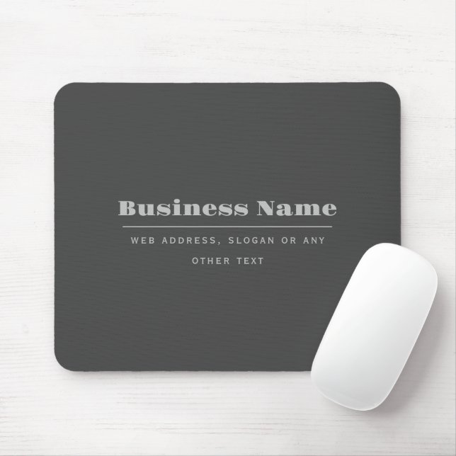 Editable Retro-Modern Text Template | Dark Grey  Mouse Pad (With Mouse)