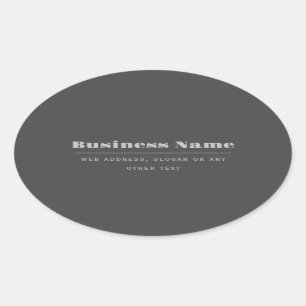 Editable Retro-Modern Text Template   Dark Grey  Oval Sticker
