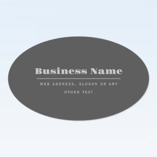 Editable Retro-Modern Text Template   Dark Grey  Oval Sticker