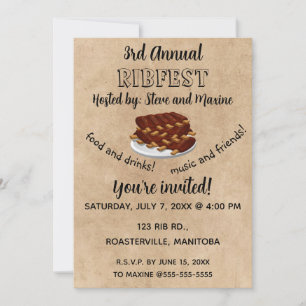 Editable Ribfest Invitation Card