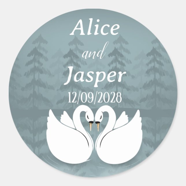 Editable Romantic and elegant wedding Sticker (Front)