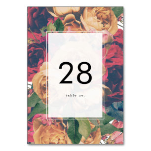Editable Roses Floral Modern Boho Wedding Table Number