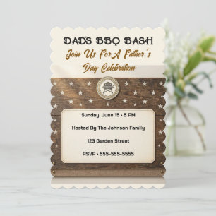 Editable Rustic Father's Day BBQ Invitation 