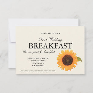 Editable Rustic Sunflower Breakfast Invitation