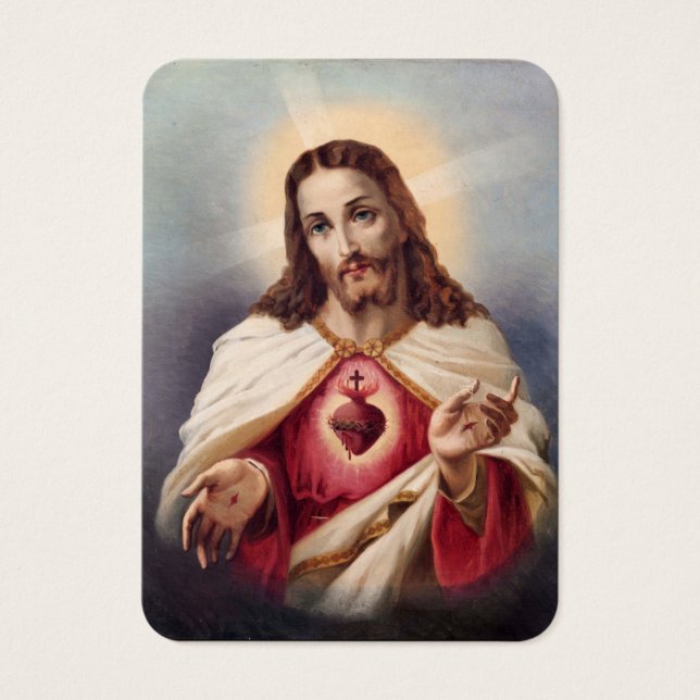 Editable Sacred Heart of Jesus Catholic Funeral  (Front)