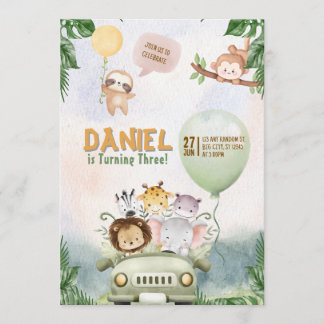 Editable Safari Birthday Invitation
