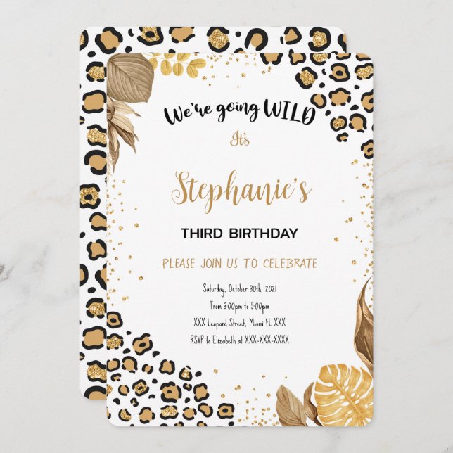 Editable Safari Birthday Invitation (Front/Back)