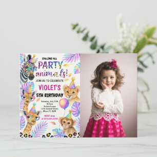 Editable Safari Birthday Invitation with photo