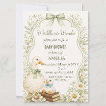 Editable Sage Green Floral vintage duck theme