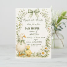 Editable Sage Green Floral vintage duck theme