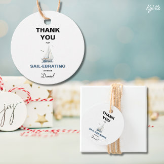 Editable Sailboat Nautical Favour/ Thank You Tag