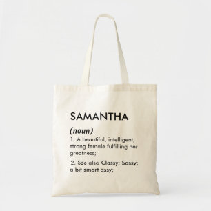 Editable Samantha name definition, custom name Tote Bag