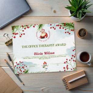 Editable Santa Christmas Awards for Employee
