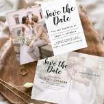 Editable Save the Date Elegant Minimalist Photo Postcard<br><div class="desc">Editable Modern and Elegant Minimalist Photo Save the Date Wedding Postcard. The save the date invitation card includes modern hand lettered script typography with a chic and simple design that you can add your customised engagement photograph picture to.</div>