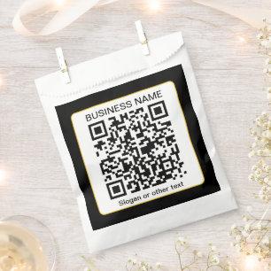 Editable Scannable QR code + Your Business Name Favour Bags