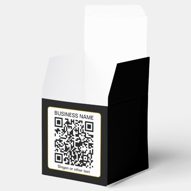 Editable Scannable QR code + Your Business Name Favour Box (Opened)