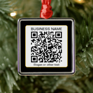 Editable Scannable QR code + Your Business Name Metal Tree Decoration