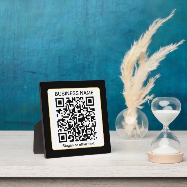 Editable Scannable QR code + Your Business Name Plaque (Insitu)
