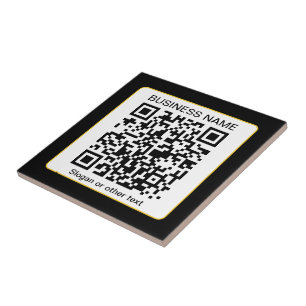 Editable Scannable QR code + Your Business Name Tile