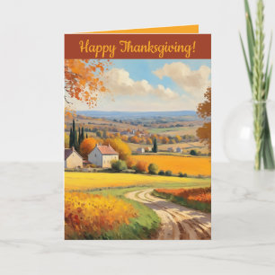 Editable Scenic Thanksgiving Day Greetings Card