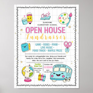 Editable school open house Fundraiser Flyer Poster