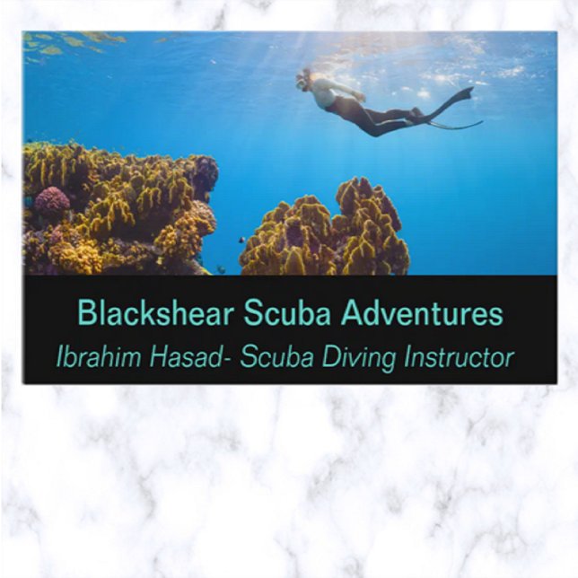 Editable Scuba Adventures and Lessons Business Card (Creator Uploaded)