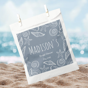 Editable Seashells & Star Fish Coastal Bridesmaid Favour Bags