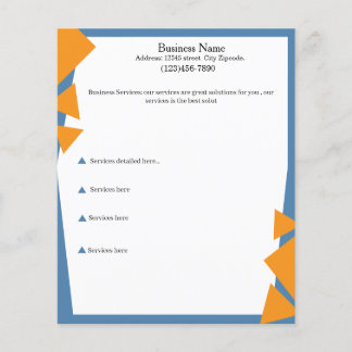 Editable Service basic flyer blue and orange