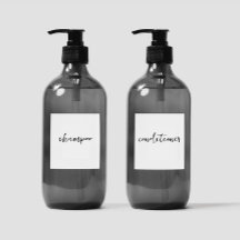 Editable Shampoo Conditioner Toiletry Set Label 