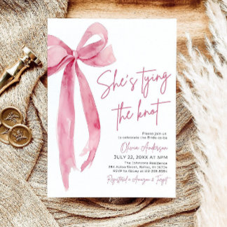 Editable She's Tying the Knot Bridal Shower Invita Invitation