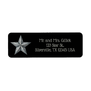 Editable Silver Star Return Address