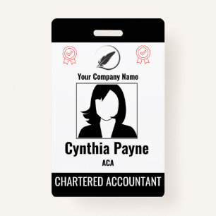 Editable Simple Black & White Employee ID Badge