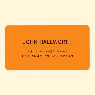 Editable Simple Orange Brown Return Label