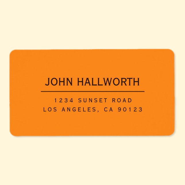Editable Simple Orange Brown Return Label (Creator Uploaded)