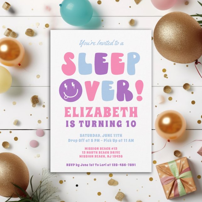 Editable Sleepover Birthday Party Invitation (Creator Uploaded)