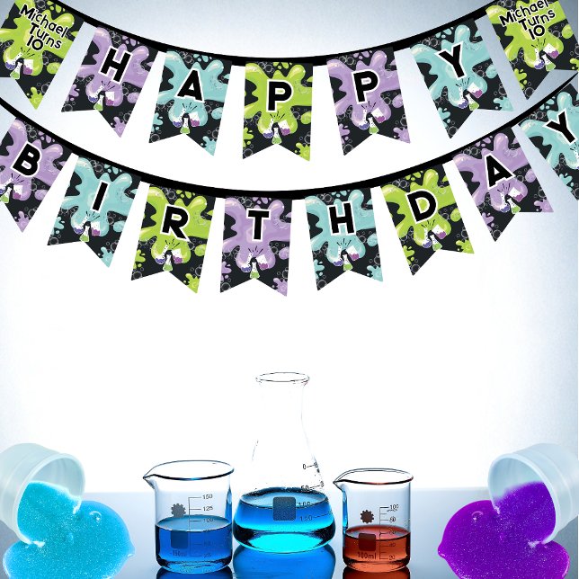 Editable Slime Making Party Bunting STEM Birthday (Creator Uploaded)