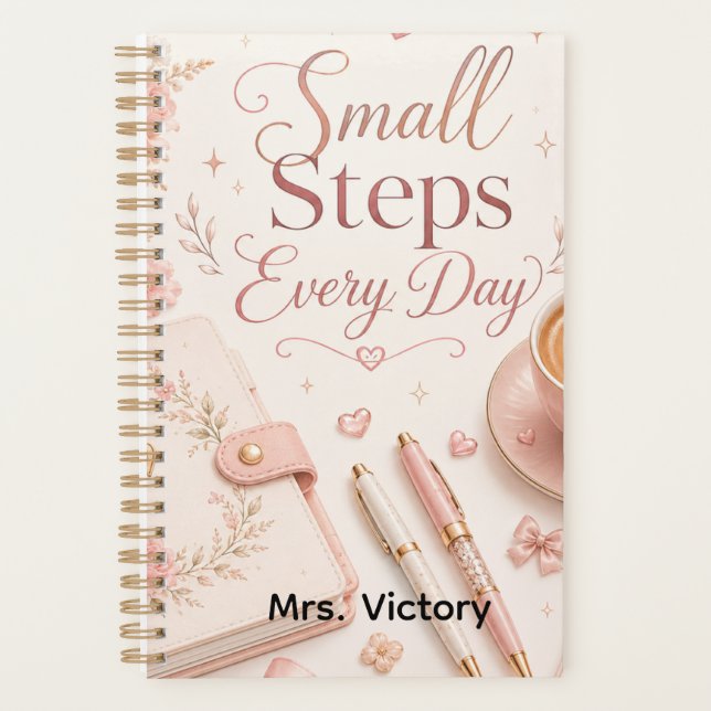 Editable Small Steps Every Day Motivational Planner (Front)