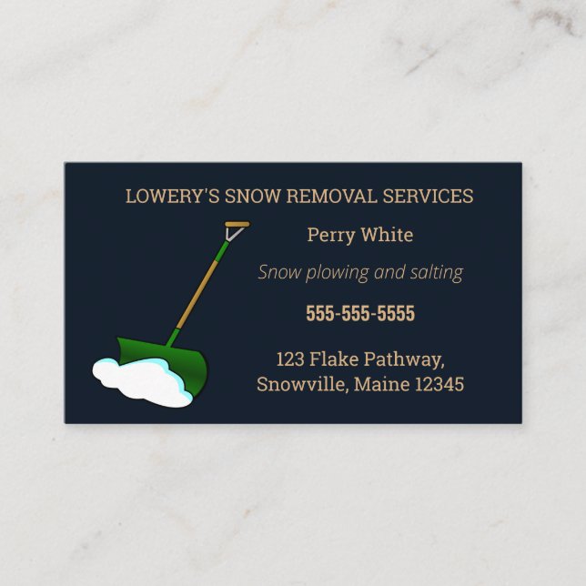 Editable Snow Removal Business Card (Front)