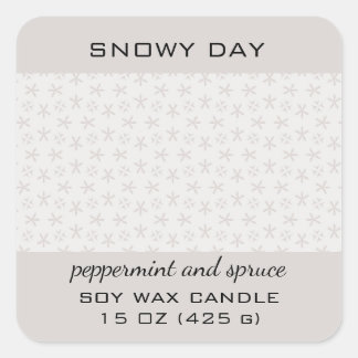 Editable Snowy Day Snowflake Pattern Product Square Sticker