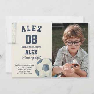 Editable Soccer Birthday Invitation with photo