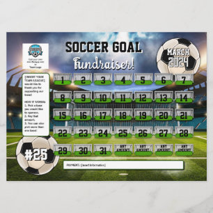 Editable Soccer Calendar Fundraiser Flyer Invitation