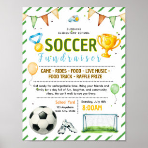 Editable soccer fundraiser flyer poster